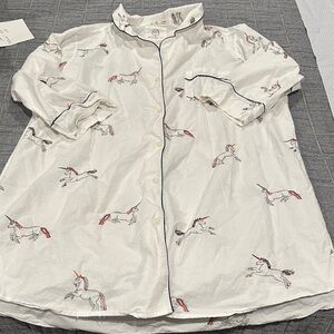 White Embroidered Unicorn Nightshirt from Printfresh